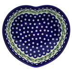 Polish Pottery 10" Heart Shaped Baking Dish. Hand made in Poland and artist initialed.