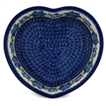 Polish Pottery 10" Heart Shaped Baking Dish. Hand made in Poland and artist initialed.