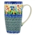 Polish Pottery 13.5 oz. Tall Cafe Mug. Hand made in Poland. Pattern U4893 designed by Teresa Liana.