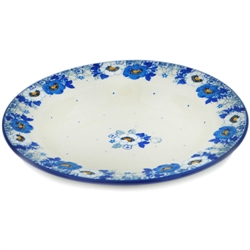 Polish Pottery 9.5" Soup / Pasta Plate. Hand made in Poland and artist initialed.