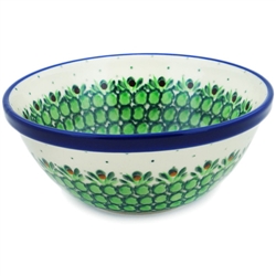 Polish Pottery 7" Nesting Kitchen Bowl. Hand made in Poland. Pattern U206 designed by Anna Fryc.