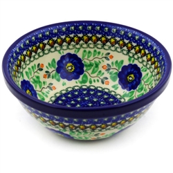 Polish Pottery 7" Nesting Kitchen Bowl. Hand made in Poland. Pattern U440 designed by Ewa Tubaj.