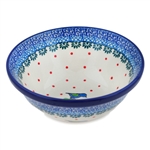 Polish Pottery 6" Bowl. Hand made in Poland and artist initialed.