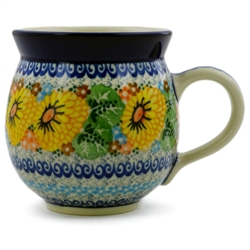 Polish Pottery 11 oz. Bubble Mug. Hand made in Poland. Pattern U4202 designed by Maryla Iwicka.