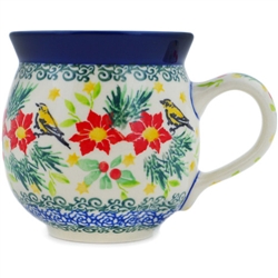 Polish Pottery 11 oz. Bubble Mug. Hand made in Poland. Pattern U5067 designed by Maria Starzyk.