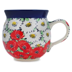 Polish Pottery 11 oz. Bubble Mug. Hand made in Poland. Pattern U5070 designed by Maria Starzyk.