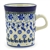 Polish Pottery 8 oz. Mug with Handle. Hand made in Poland and artist initialed.