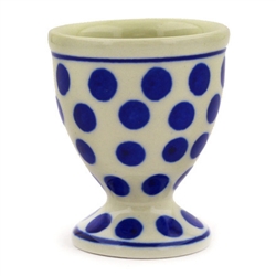 Polish Pottery 2.4" Egg Cup. Hand made in Poland and artist initialed.