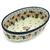 Polish Pottery 8" Oval Baker. Hand made in Poland. Pattern U4644 designed by Maria Starzyk.