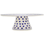 Polish Pottery Stoneware Cake Plate/Stand 11 in.