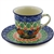 Polish Pottery 7 oz. Cup with Saucer. Hand made in Poland. Pattern U4865 designed by Maria Starzyk.