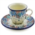 Polish Pottery 7 oz. Cup with Saucer. Hand made in Poland. Pattern U4708 designed by Maria Starzyk.