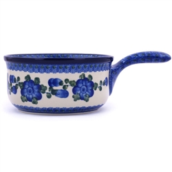 Polish Pottery 10" Round Baker with Handles. Hand made in Poland and artist initialed.
