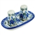 Polish Pottery 2" Salt and Pepper Set. Hand made in Poland and artist initialed.