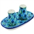 Polish Pottery 2" Salt and Pepper Set. Hand made in Poland. Pattern U4929 designed by Teresa Liana.