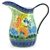 Polish Pottery 1.25 qt. Pitcher. Hand made in Poland. Pattern U2021 designed by Teresa Liana.