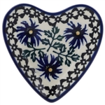 Polish Pottery 3" Tea Bag or Lemon Plate. Hand made in Poland and artist initialed.