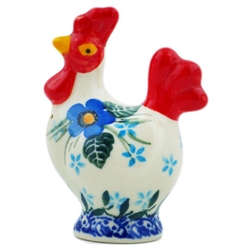 Polish Pottery 3" Rooster Pepper Shaker. Hand made in Poland.