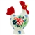 Polish Pottery 2" Chicken Salt Shaker. Hand made in Poland. Pattern U4644 designed by Maria Starzyk.