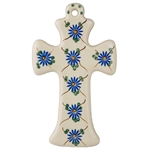 Polish Pottery Cross 7.5". Hand made in Poland and artist initialed.