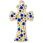 Polish Pottery Cross 7.5". Hand made in Poland and artist initialed.