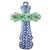 Polish Pottery Cross 7.75". Hand made in Poland and artist initialed.