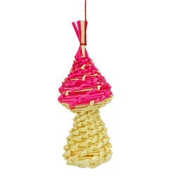 Straw Ornament : Mushroom  4"