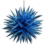 Traditional Polish Star Ornament "Hedgehog" - Jez Light Blue