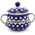 Polish Pottery 7 oz. Sugar Bowl. Hand made in Poland and artist initialed.