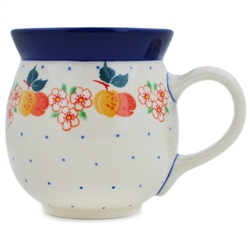 Polish Pottery 16 oz. Bubble Mug. Hand made in Poland and artist initialed.