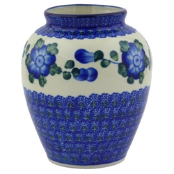 Polish Pottery 5" Vase. Hand made in Poland and artist initialed.