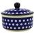 Polish Pottery 5" Round Butter Dish. Hand made in Poland and artist initialed.