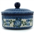 Polish Pottery 5" Round Butter Dish. Hand made in Poland and artist initialed.