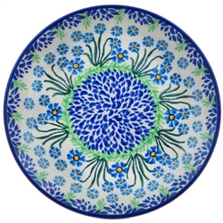 Polish Pottery 8" Dessert Plate. Hand made in Poland and artist initialed.