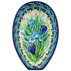 Polish Pottery 5" Spoon Rest. Hand made in Poland. Pattern U4966 designed by Maria Starzyk.