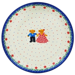 Polish Pottery 10.5" Dinner Plate. Hand made in Poland. Pattern U4946 designed by Teresa Liana.