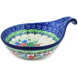 Polish Pottery 7" Condiment Dish. Hand made in Poland. Pattern U4020 designed by Maria Starzyk.