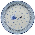 Polish Pottery 10" Dinner Plate. Hand made in Poland and artist initialed.