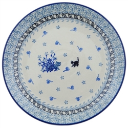 Polish Pottery 10" Dinner Plate. Hand made in Poland and artist initialed.