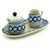 Polish Pottery 9.5" Sugar Bowl & Creamer Set. Hand made in Poland and artist initialed.