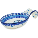 Polish Pottery 7" Spoon Rest. Hand made in Poland and artist initialed.