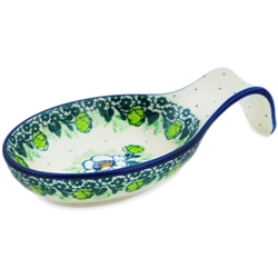 Polish Pottery 7" Spoon Rest. Hand made in Poland and artist initialed.