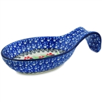 Polish Pottery 7" Spoon Rest. Hand made in Poland and artist initialed.