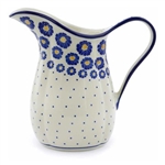 Polish Pottery 30 oz. Pitcher. Hand made in Poland and artist initialed.