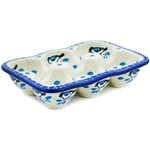 Polish Pottery Stoneware Egg Tray Rectangular 7 in.