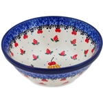 Polish Pottery 6" Bowl. Hand made in Poland and artist initialed.