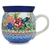 Polish Pottery 16 oz. Bubble Mug. Hand made in Poland. Pattern U3356 designed by Teresa Liana.