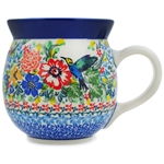 Polish Pottery 16 oz. Bubble Mug. Hand made in Poland. Pattern U3356 designed by Teresa Liana.