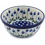 Polish Pottery 6" Cereal/Berry Bowl. Hand made in Poland and artist initialed.