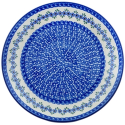 Polish Pottery 10.5" Dinner Plate. Hand made in Poland and artist initialed.